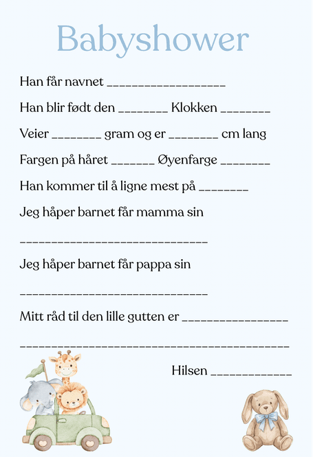 Hovedbilde Babyshower gutt