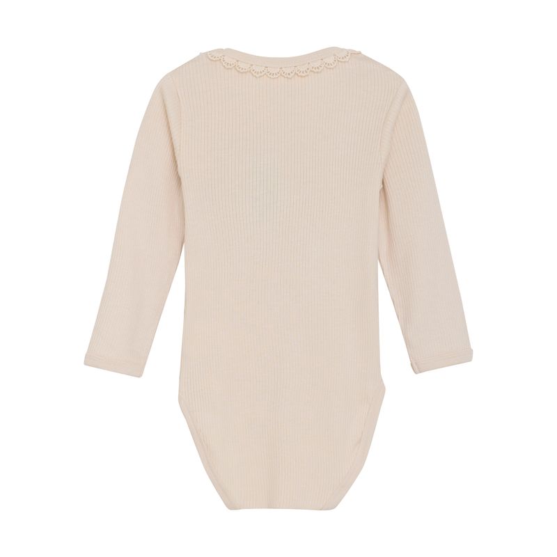 Ekstra myk body med blondekrage, Kremhvit